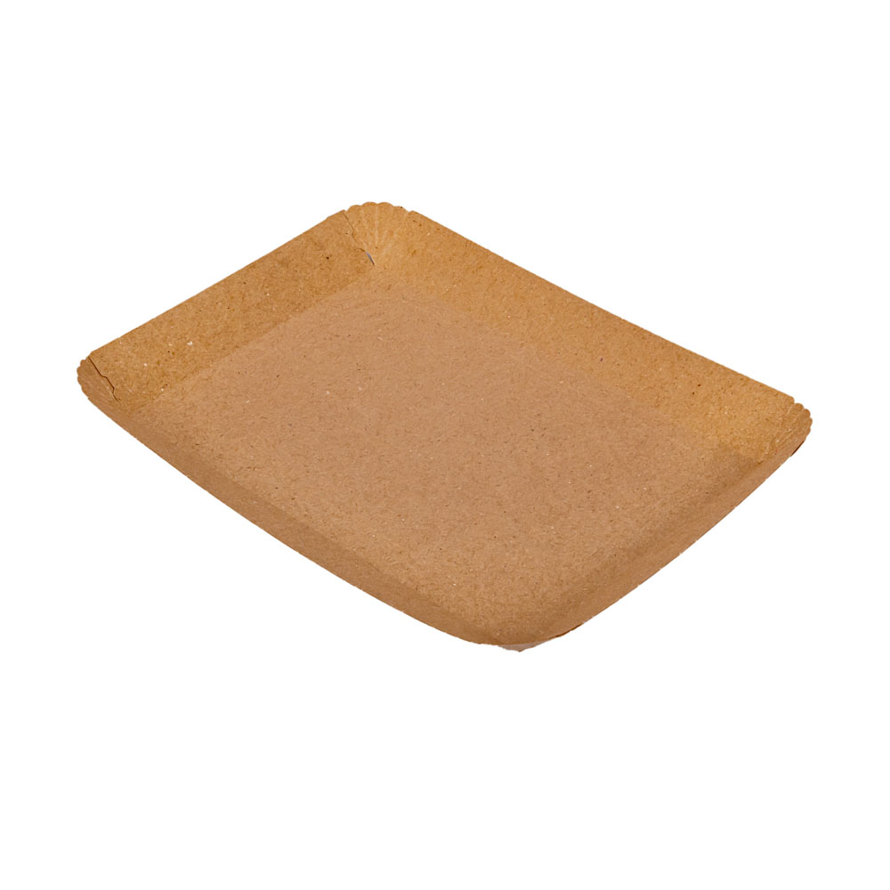 BANDEJA CARTON RECTANGULAR KRAFT Nº5 (21*27*2.2CM) BIOHZ *300UNID