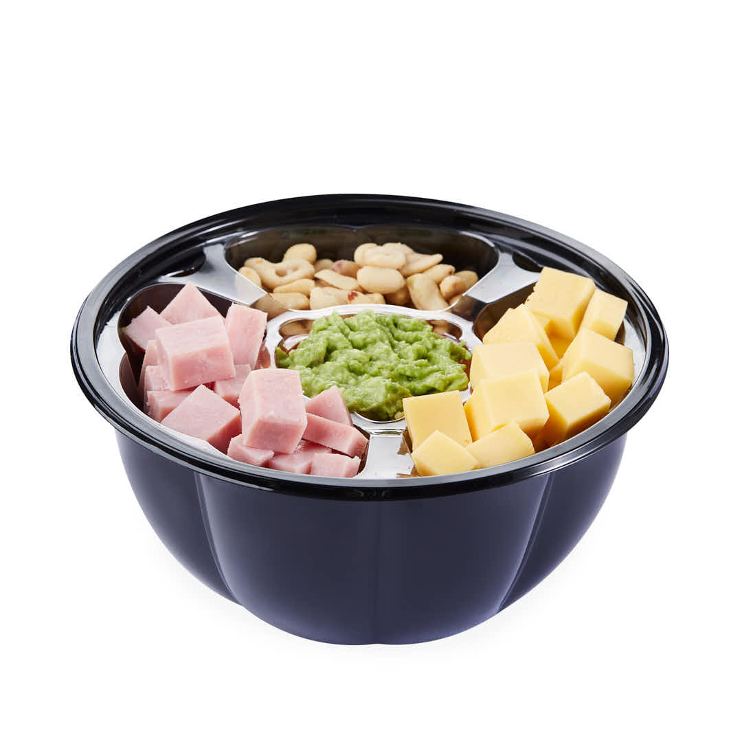 ENSALADERA REDONDA BANDEX PET NEGRA 900CC (448BN) (17*8CM) *110UNID