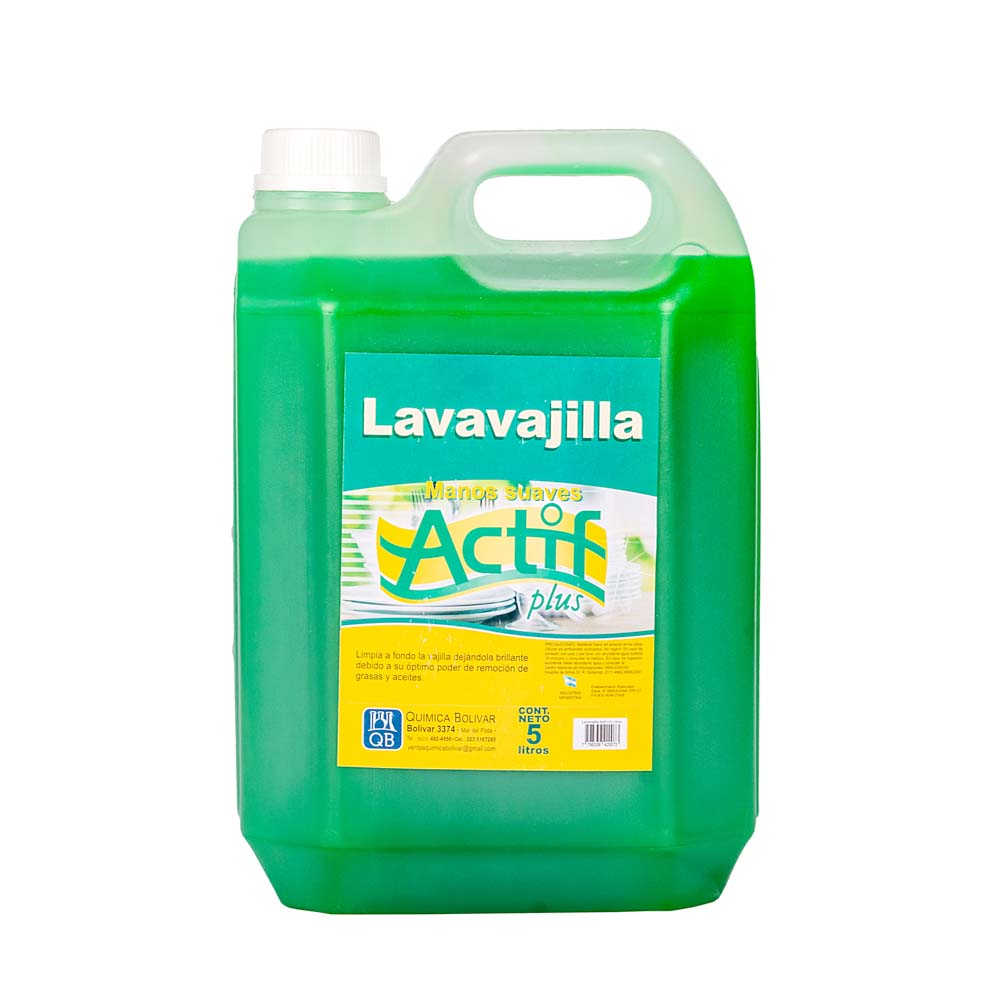 DETERGENTE LAVAVAJILLAS QB ACTIF (5LTS) VERDE CLASICO *UNID.