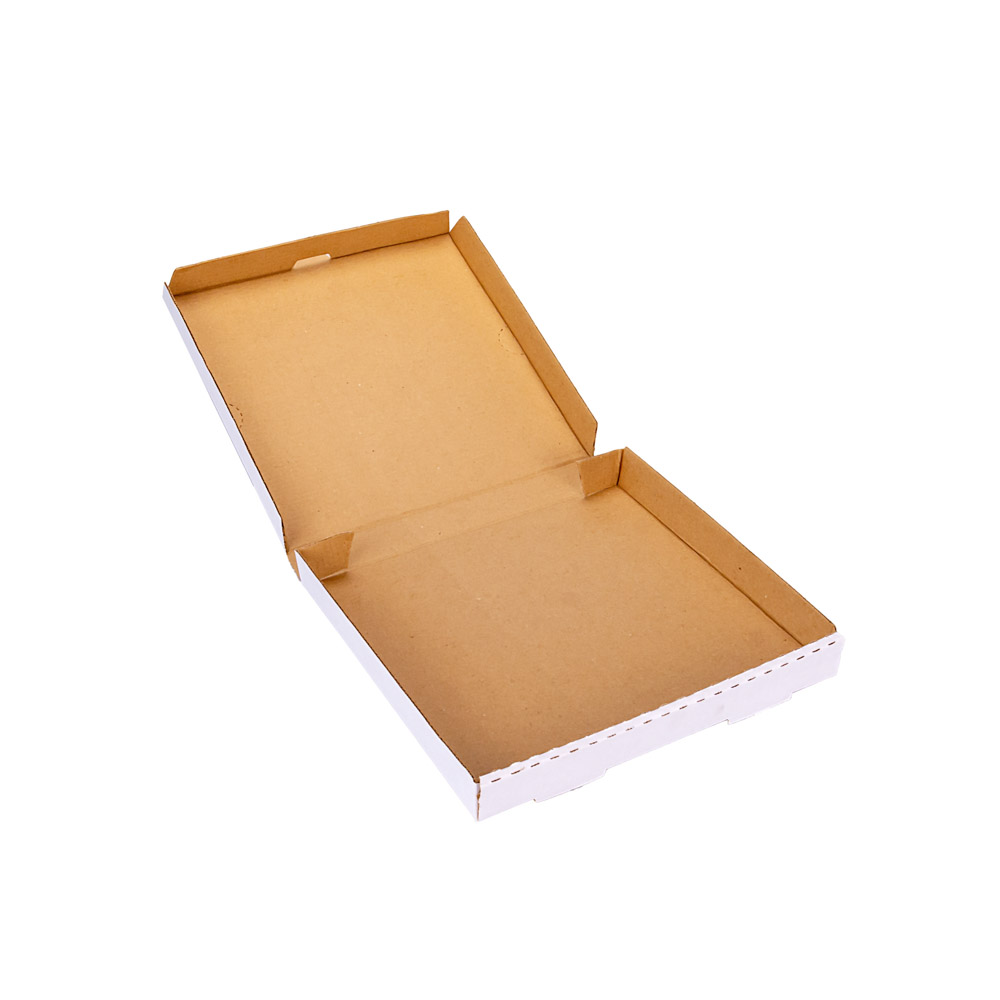 CAJA PIZZA MICRO BLANCO/MARRON CHICA (27.5*27.5*3.5CM) *100UNID