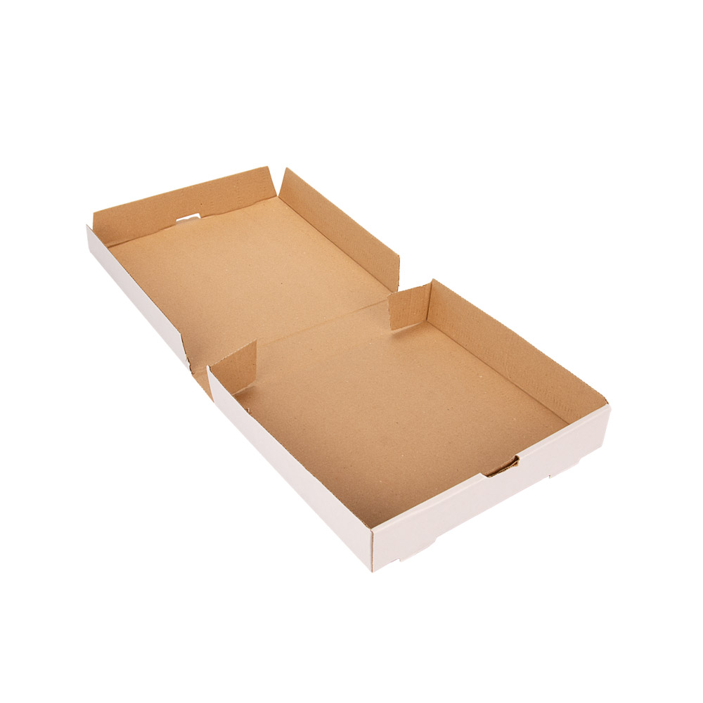 CAJA MICRO CARTON BLANCO/MARRON (28*28*5.3CM) (PASCUALINA) *100UNID.