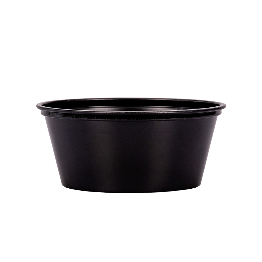 POTE SOUFFLE PLASTICO NEGRO.4OZ PAQ.*100UNID