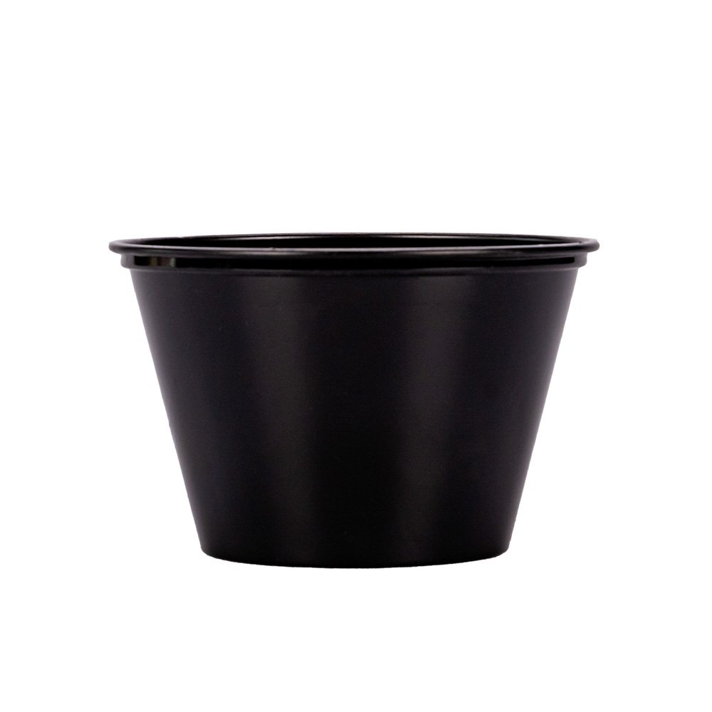 POTE SOUFFLE PLASTICO NEGRO.5.5OZ PAQ.*100UNID