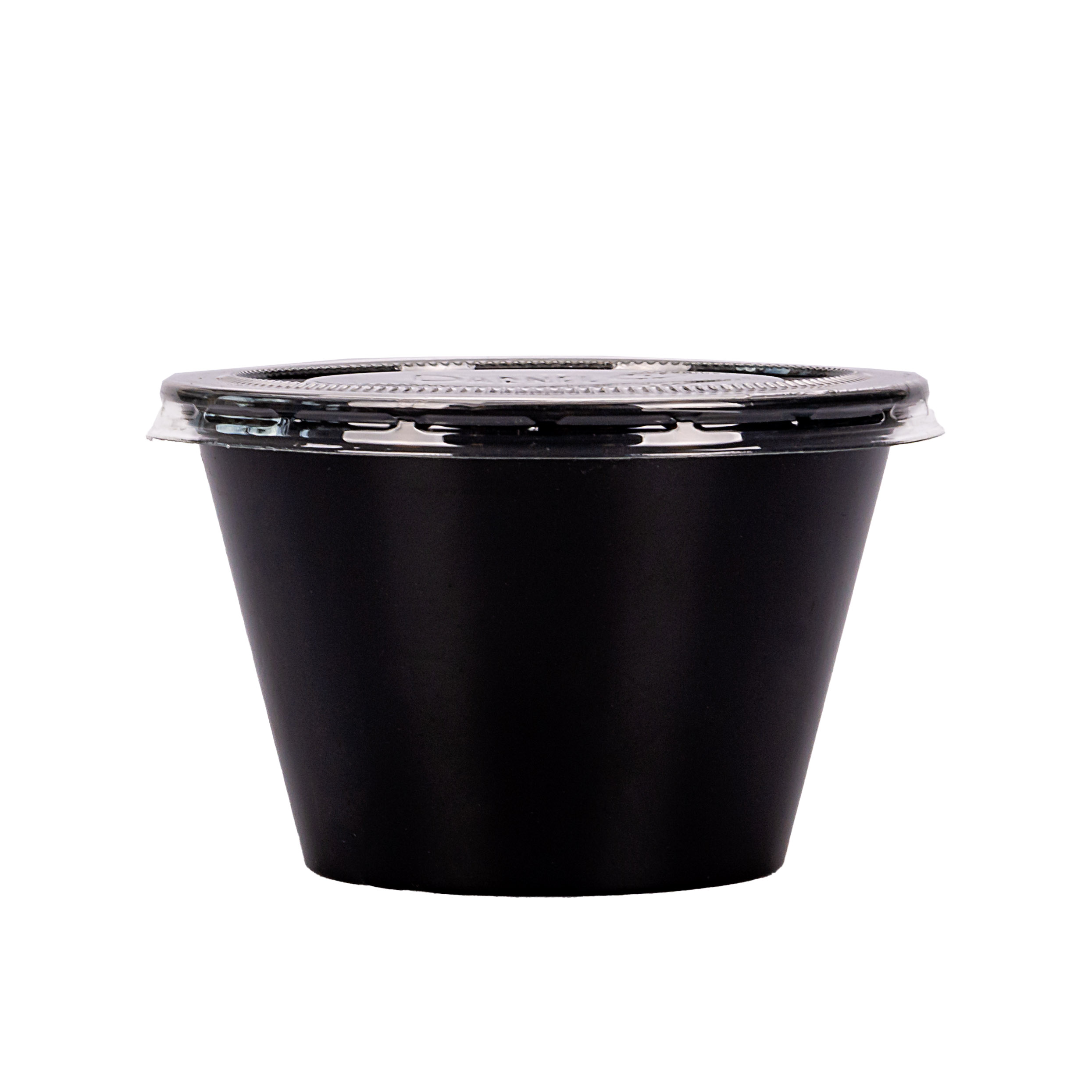 POTE SOUFFLE PLASTICO NEGRO.5.5OZ PAQ.*100UNID