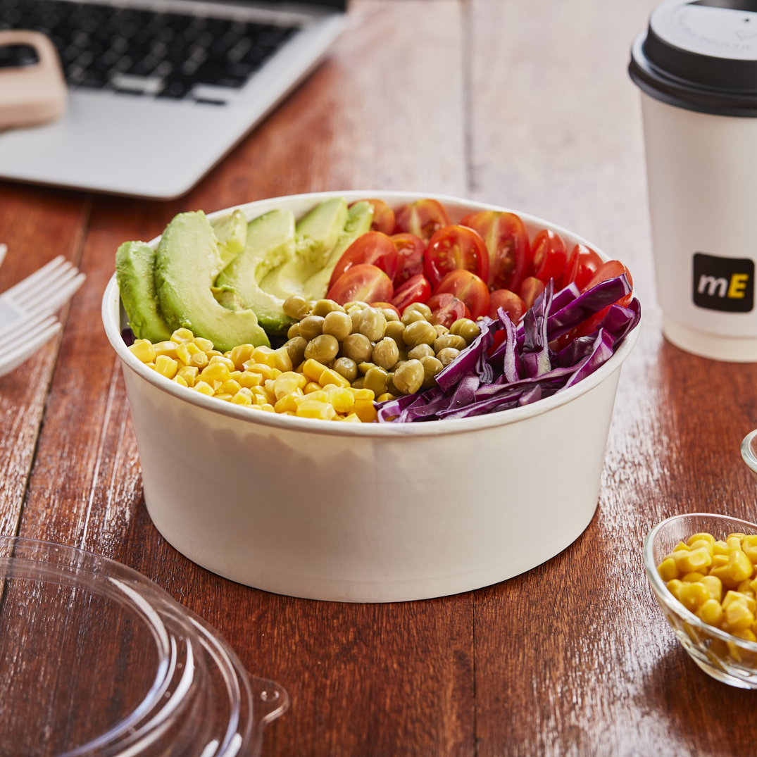 ENSALADERA POLIPAPEL GRANDE 50OZ BLANCA *30UNID.