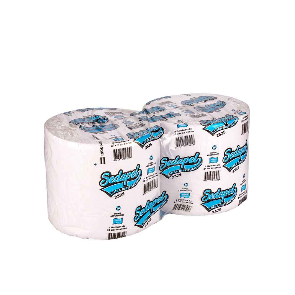 PAPEL TISSUE (25CM*400) SEDAPEL BLANCO DOBLE HOJA (2325) *2 ROLLOS