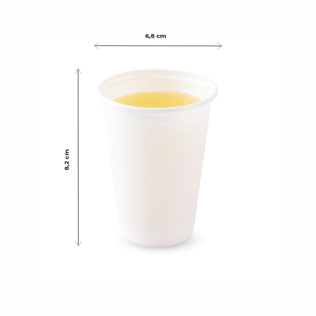 VASOS PLASTICOS BLANCOS 180CC WORK *100UNID