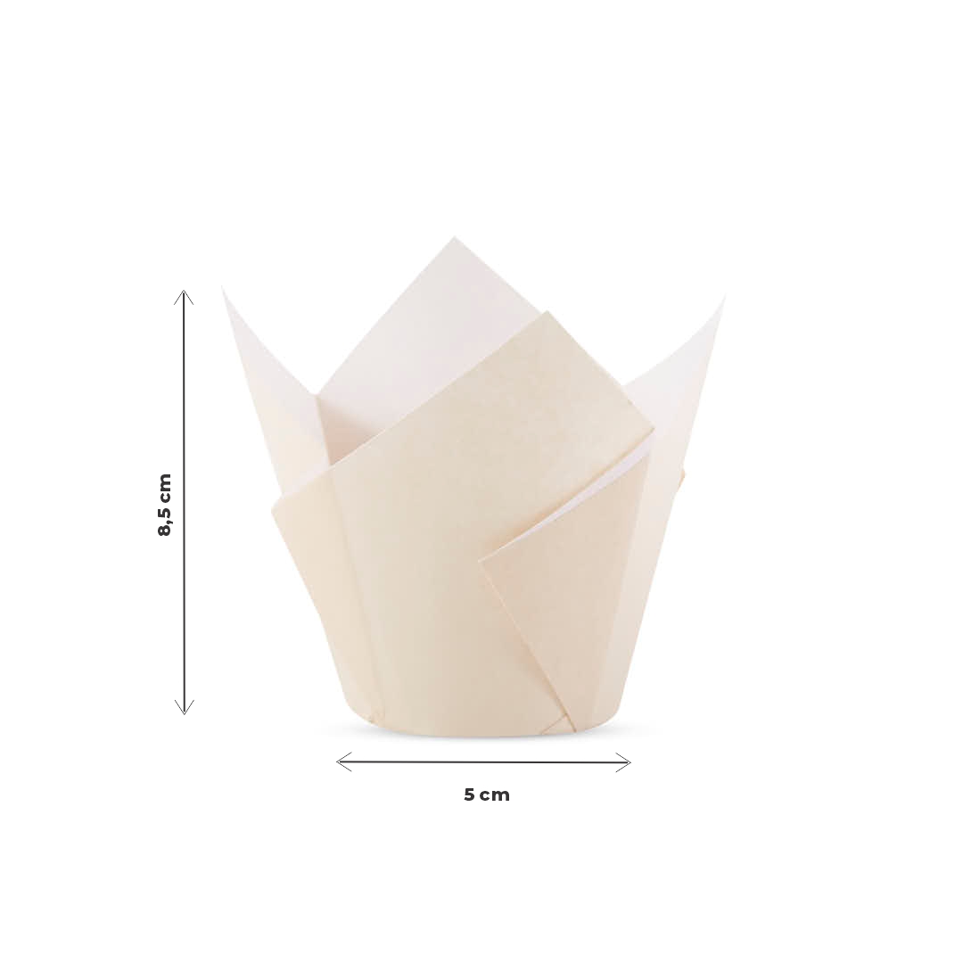 TULIPAS PARA MUFFIN Y CUPCAKE.Nº16 BEIGE LISA PAQ *200UNID