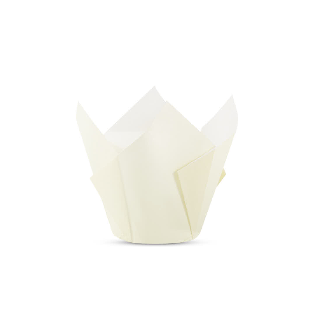 TULIPAS PARA MUFFIN Y CUPCAKE.Nº16 AMARILLA PASTEL LISA PAQ *200UNID