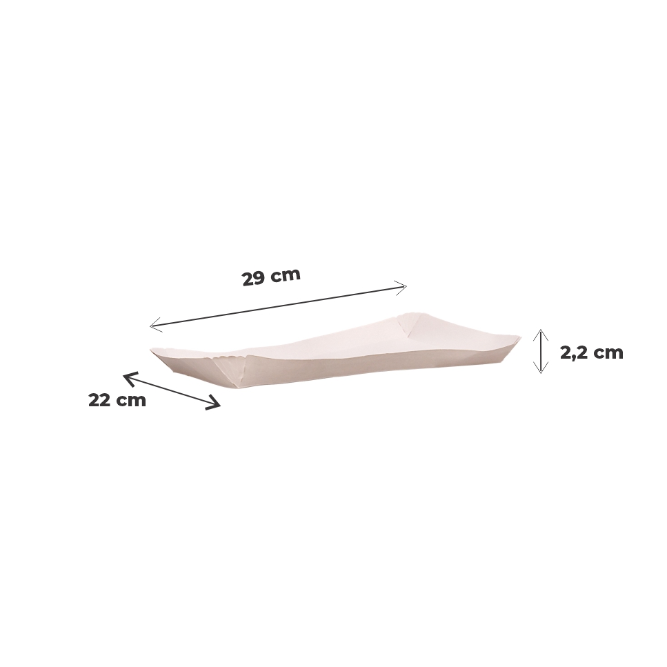 BANDEJA CARTON RECTANGULAR CARTULINA Nº6 (22*29*2.2CM) BIOHZ *600UNID