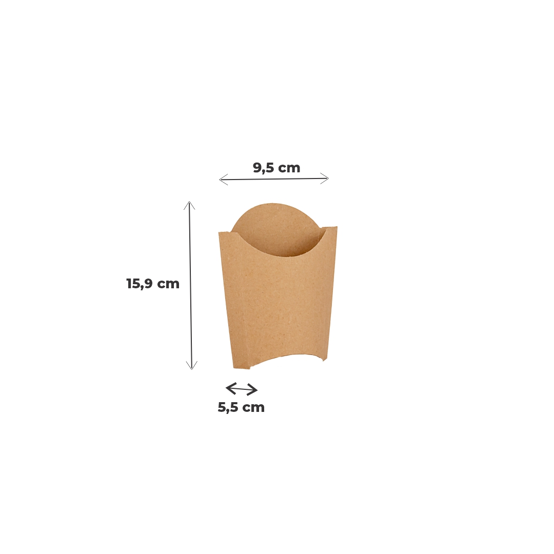 CAJA DELIVERY BIOHZ PAPAS FRITAS SOBRE MARRON.GRANDE (15.5*9.5*5.5CM) *450UNID