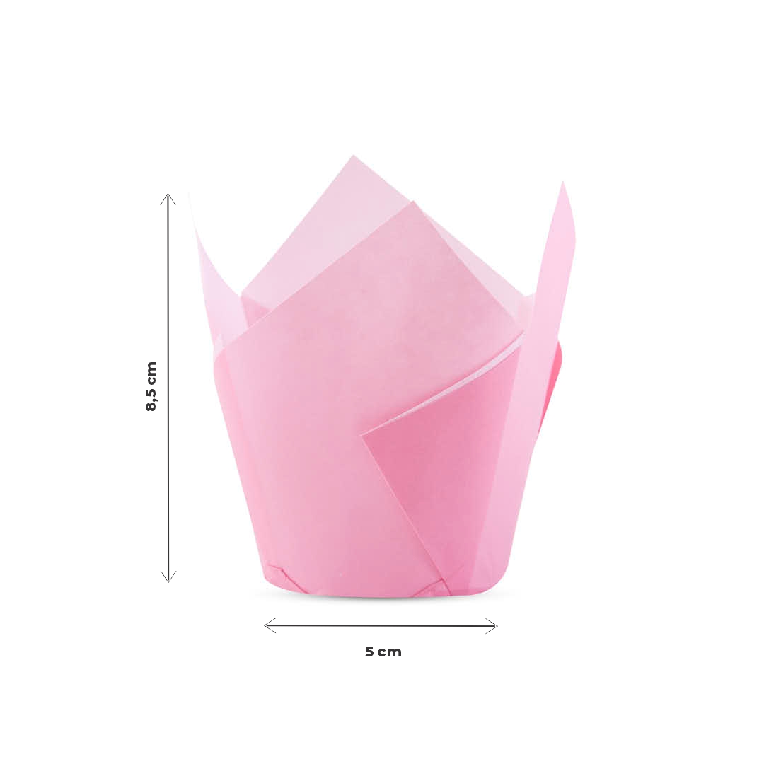 TULIPAS PARA MUFFIN Y CUPCAKE.Nº16 ROSA LISA PAQ *200UNID