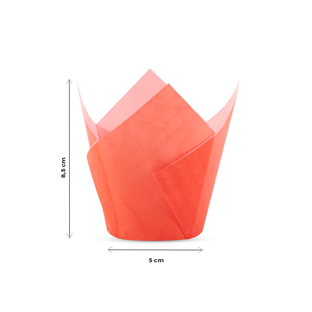 TULIPAS PARA MUFFIN Y CUPCAKE.Nº16 ROJA LISA PAQ *200UNID