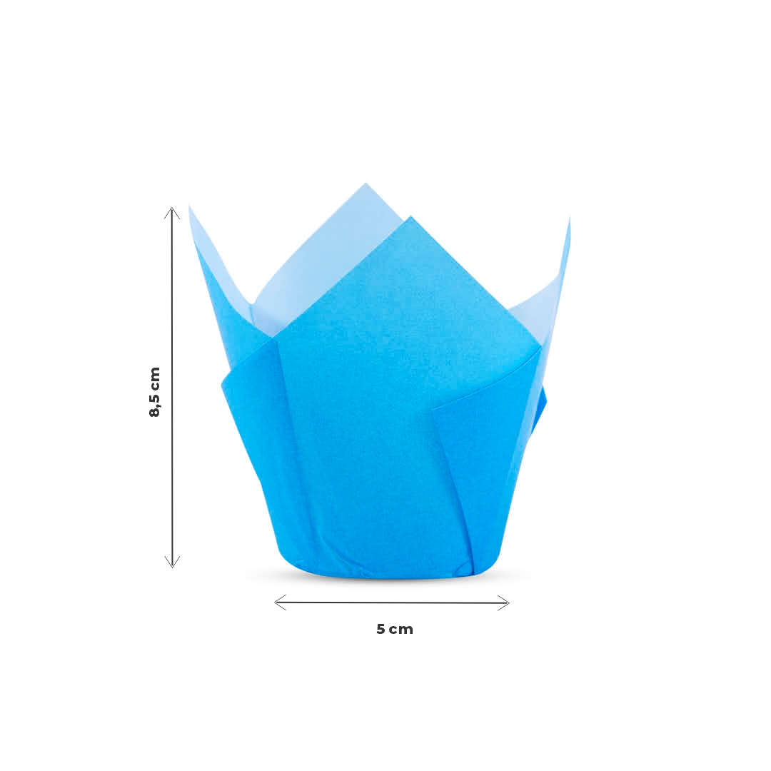 TULIPAS PARA MUFFIN Y CUPCAKE.Nº16 AZUL LISA PAQ *200UNID
