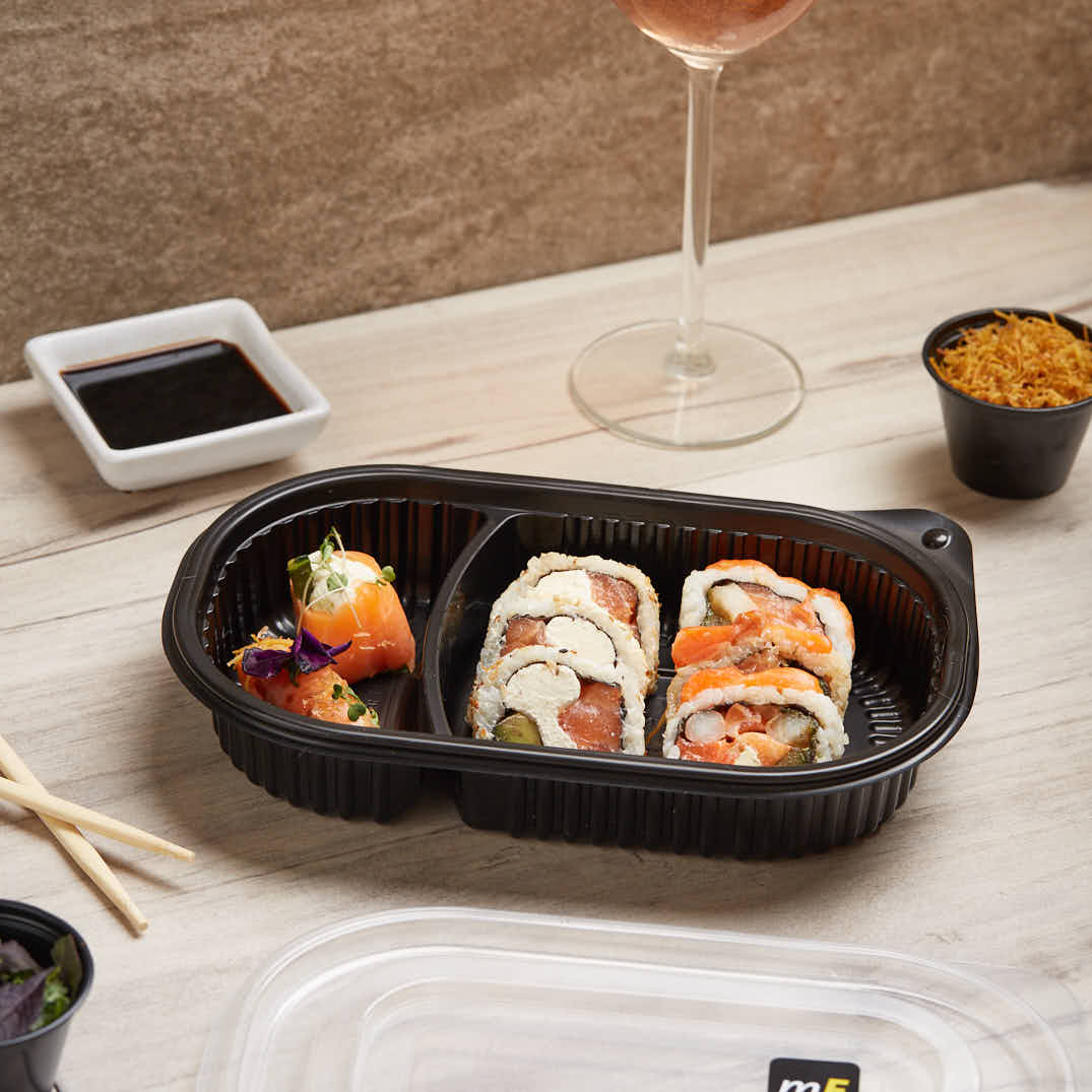 BANDEJA MICRO BANDEX NEGRA Nº180 C/2 CAVIDADES (15*24*4.5CM) *50UNID