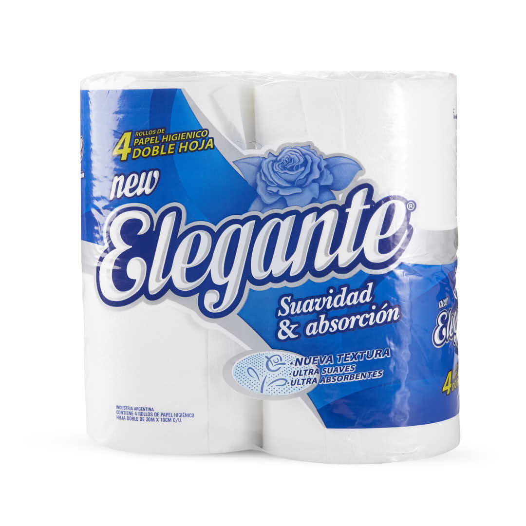 PAPEL HIGIENICO FAMILIAR (4U*30MTS) ELEGANTE.DOBLE HOJA *UNID.