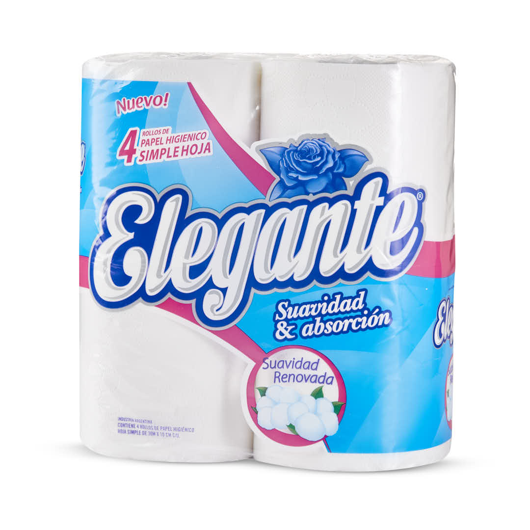 PAPEL HIGIENICO FAMILIAR (4U*30MTS) ELEGANTE SIMPLE HOJA *UNID.(OFERTA)
