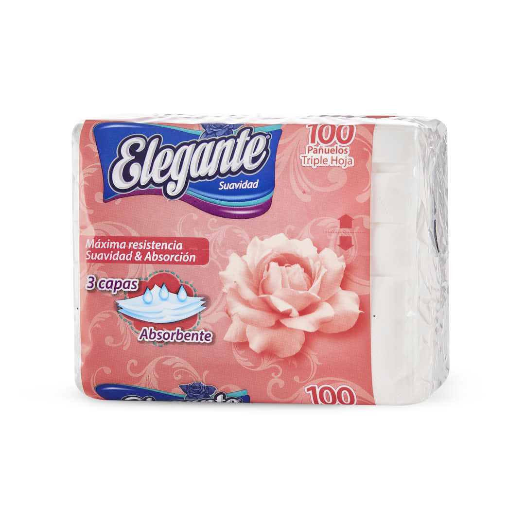 PAÑUELOS ELEGANTE TRIPLE HOJA (13*20CM C/U) PAQ*100UNID