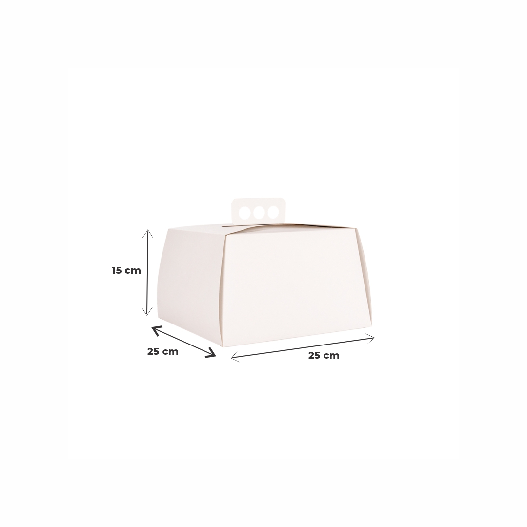 ESTUCHE TORTA CARTULINA BLANCA (25*25*15CM) mE *10UNID