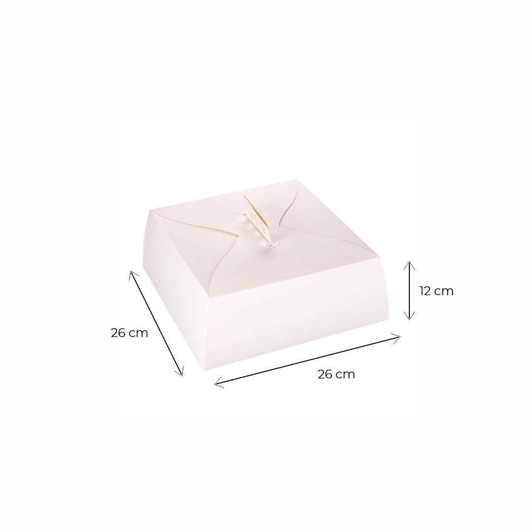 ESTUCHE TORTA CARTULINA BLANCA (26*26*12CM) mE *10UNID