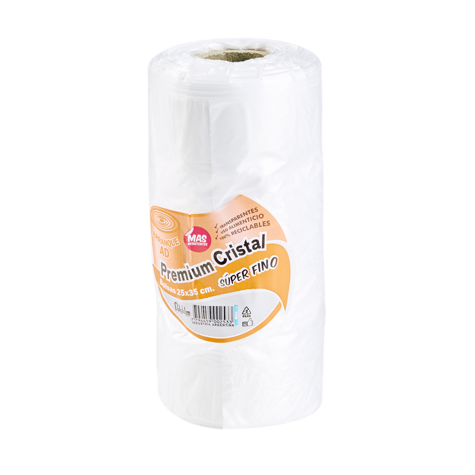 BOLSAS ARRANQUE A/D PREMIUM SUPER FINO (ROLLO *740GRS) 25*35CM POLYFILM *UNID