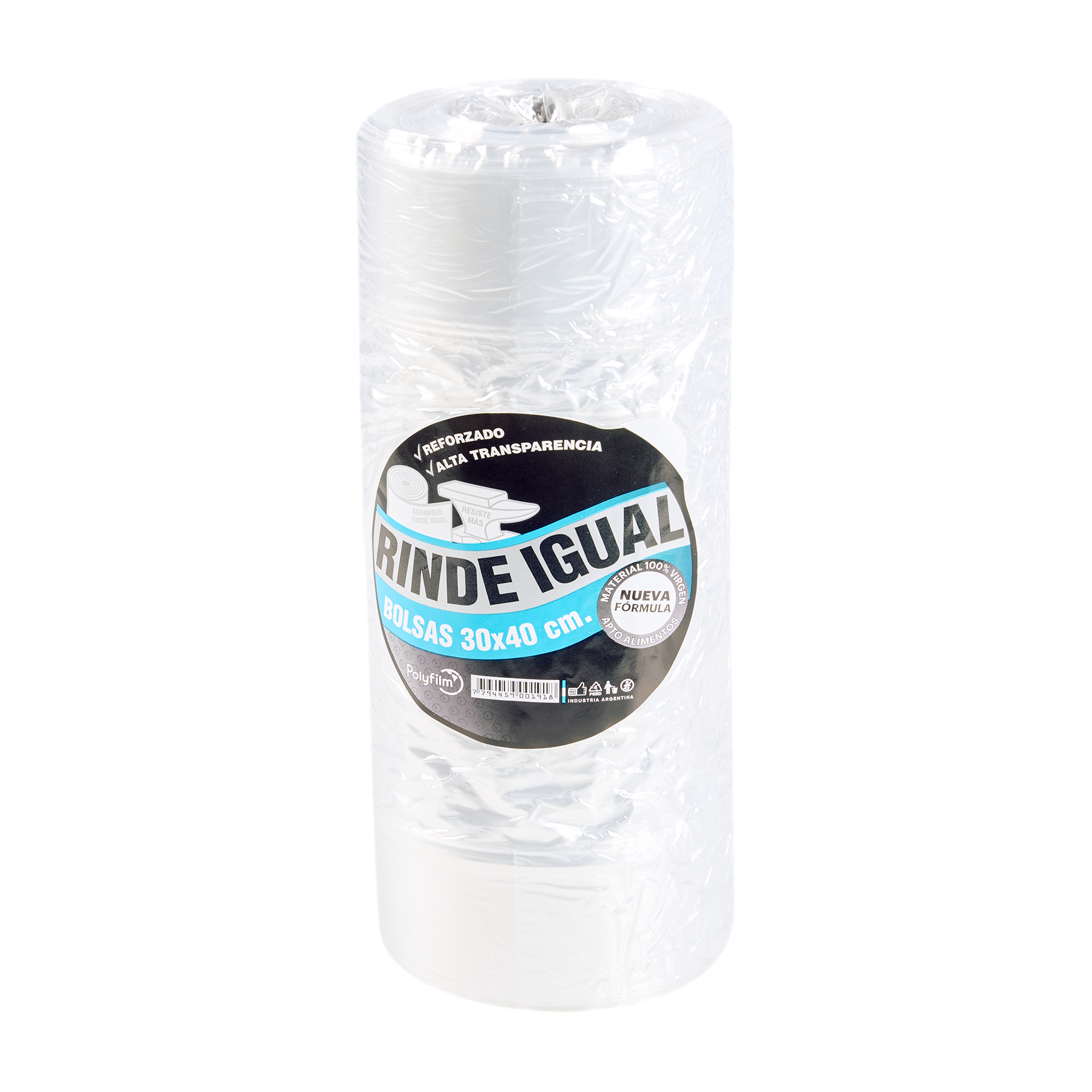 BOLSAS ARRANQUE B/D RINDE IGUAL.(ROLLO *1.100GRS) 30*40CM POLYFILM *UNID