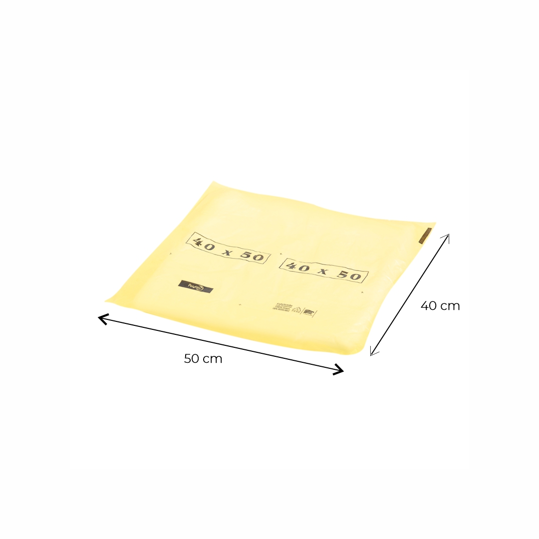 BOLSAS CAMISETA STANDARD BLANCA 40*50CM A/D POLYFILM (AMARILLA) *80UNID