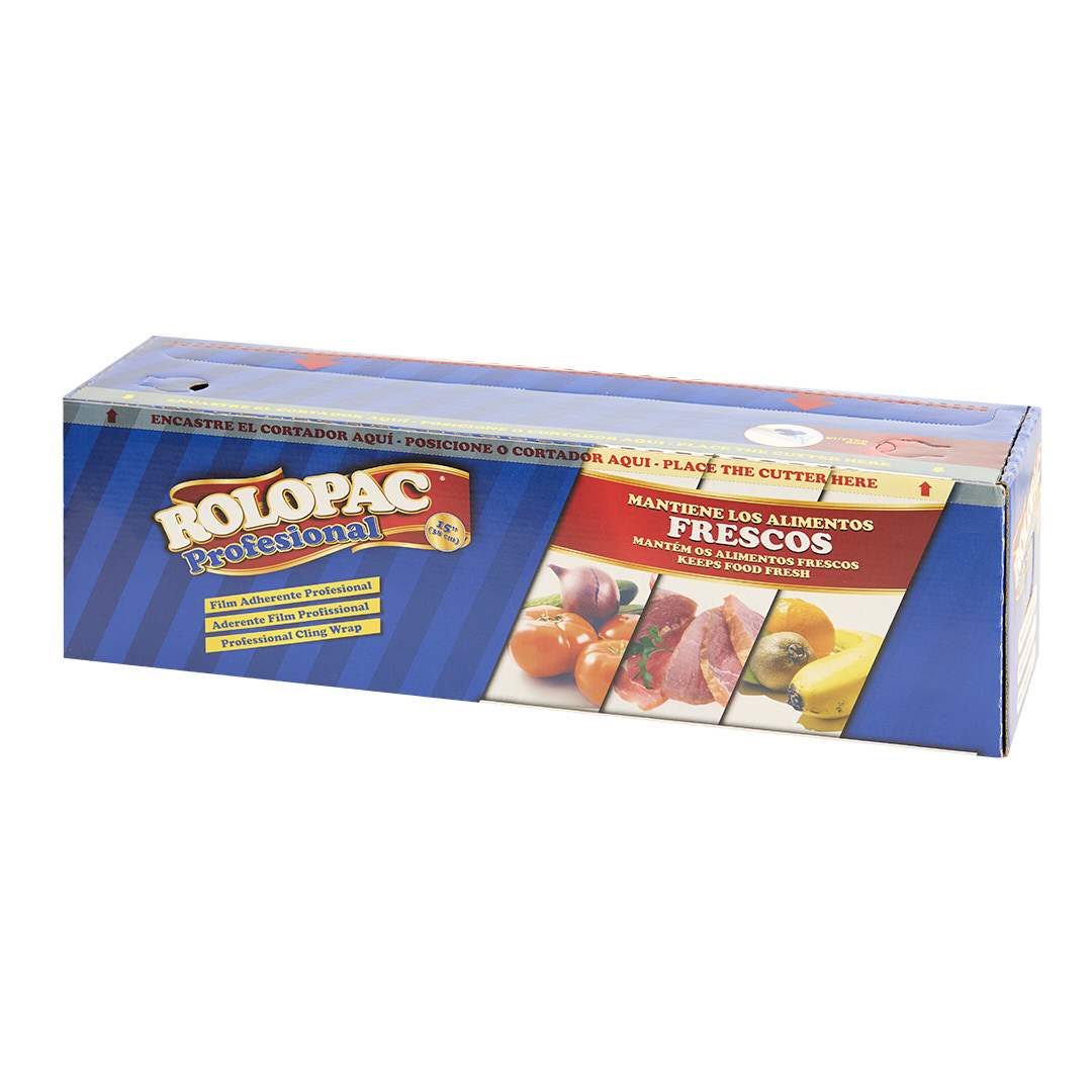FILM ALIMENTICIO ROLOPAC CUTTER BOX (38CM.*300MTS) PVC *ROLLO