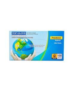 GUANTES LATEX DESCARTABLES MEDIANO (M) CAJA *100UNID