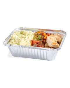 BANDEJA ALUMINIO DARNEL CON TAPA ALUMINIO.F-100 (32OZ-1000ML) CAJA*100UNID.