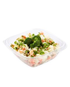 ENSALADERA CUADRADA BANDEX PET.(1050CC) (105445B) (18*18*7CM) *50UNID