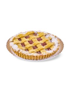 BANDEJA CARTON REDONDA BLANCA LINEA ROJA Nº13 (23CM) *100UNID