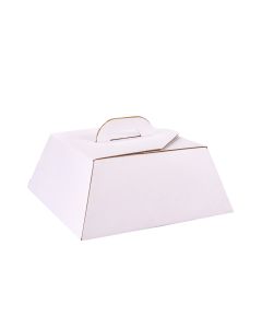 ESTUCHE TORTA CARTON MICRO BLANCO/MARRON (31*31*13CM) *UNID