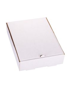 CAJA MICRO CARTON BLANCO/MARRON (20*26.5*6CM) (1 DOC. EMPANADAS) *100UNID.