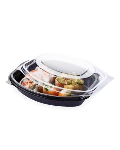 BANDEJA PET BANDEX NEGRA SUSHI C/TAPA PP CRISTAL (15*19*4CM) (105153BYT) *50UNID