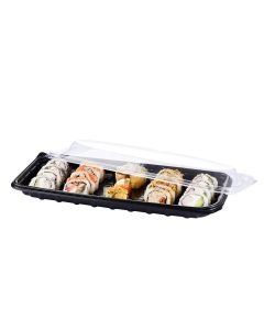 BANDEJA MICRO BANDEX NEGRA COSTILLA C/TAPA PP (18*42*5CM) (106501BYTL) *50UNID