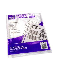 FOLIOS COMERCIALES M&D A4 (10 UNID) (40MIC) *PAQ.