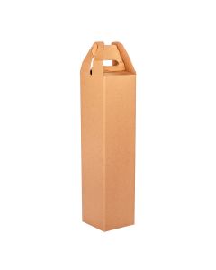 CAJA VINO CARTON MICRO MARRON/MARRON (8.5*8.5*33.5CM) (1 BOTELLA) *50UNID.