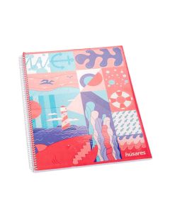 CUADERNO ESPIRAL TAPA FLEXIBLE HUSARES (21*29.7CM) (80 HOJAS) RAYADO *UNID