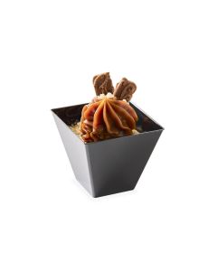 COPA PETITE CUADRADA PLASTICA NEGRA (5*5*4CM) BLISTER *24UNID.