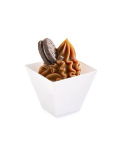 COPA PETITE CUADRADA PLASTICA BLANCA (5*5*4CM) BLISTER *24UNID.