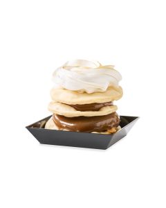 PLATO PETITE CUADRADO PLASTICO NEGRO (6*6*1CM) BLISTER *24UNID.