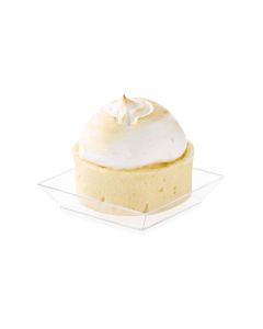 PLATO PETITE CUADRADO PLASTICO CRISTAL (6*6*1CM) BLISTER *24UNID.