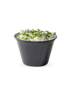 POTE SOUFFLE PLASTICO NEGRO.2.5OZ PAQ.*100UNID