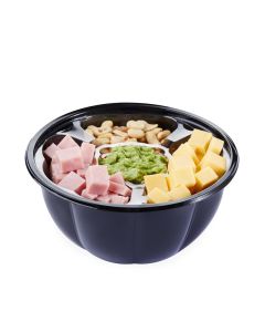 ENSALADERA REDONDA BANDEX PET NEGRA 900CC (448BN) (17*8CM) *110UNID