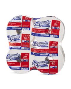 PAPEL HIGIENICO INSTITUCIONAL (8U*300MTS) ELEGANTE CONO CHICO BLANCO *UNID.