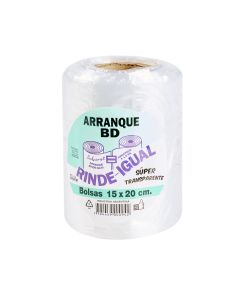 BOLSAS ARRANQUE B/D RINDE IGUAL (ROLLO.*250GRS) 15*20CM POLYFILM *UNID
