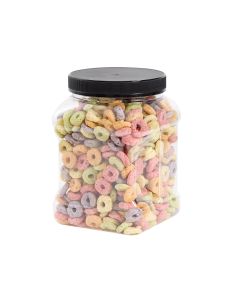 FRASCO PLASTICO CRISTAL.1000CC (32OZ) CUADRADO CON TAPA ROSCA NEGRA PAQ*6UNID