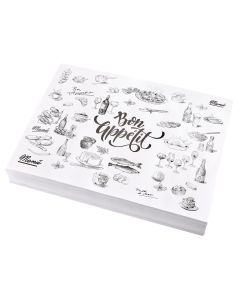 INDIVIDUALES PAPEL MULTI 'BON APPETIT' BLANCO (70GRS - 30X40CM) PAQ*500UNID .